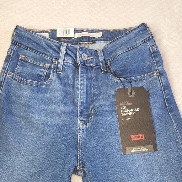 LEVI'S  721 HIGH RISE SKINNY JEANS WOMENS SIZE 25×30 NEW WITH TAGS - Picture 4 of 16